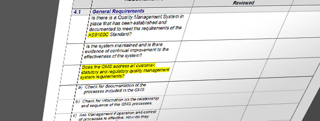 AS9100 Rev C Internal Audit Checklist 2